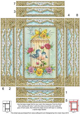Lovebirds Spiral Edge Stacker 7x5in Card Front