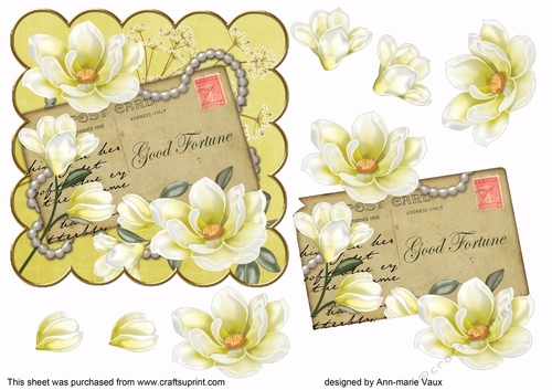 Lemon Magnolia Good Fortune 6in Decoupage Step by Step