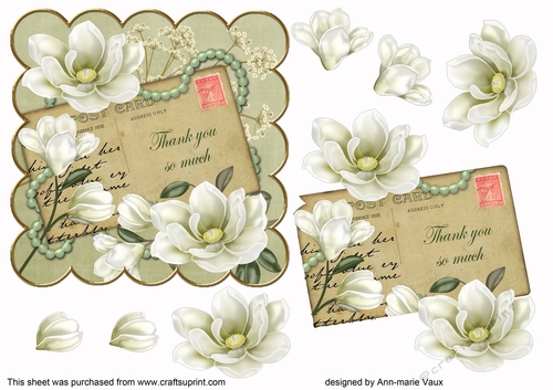 Olive Magnolia Thank You 6in Decoupage Step by Step