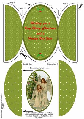Christmas Angel 1 Round Gatefold Card & Topper