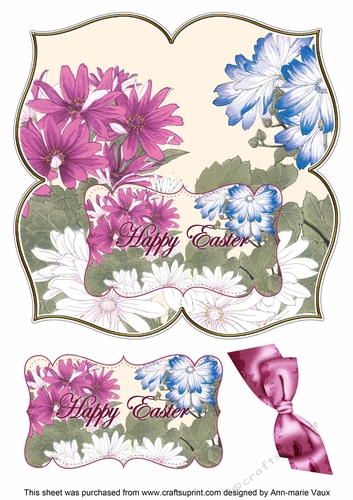 Daisies Happy Easter 8in Large Blooms Fancy Topper