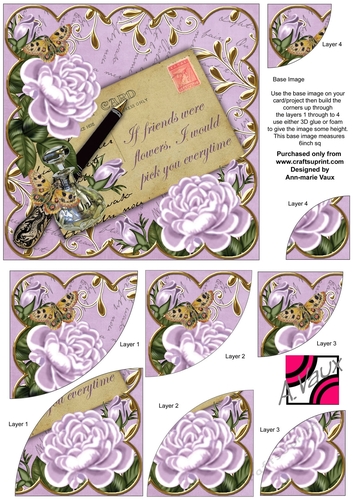 Lilac Roses If Friends were.. 6in Duo Corner Stacker
