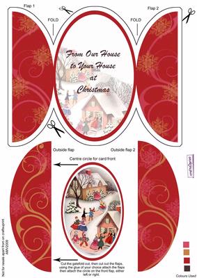 Christmas Our House to Yours Round Gatefold Card & Topper