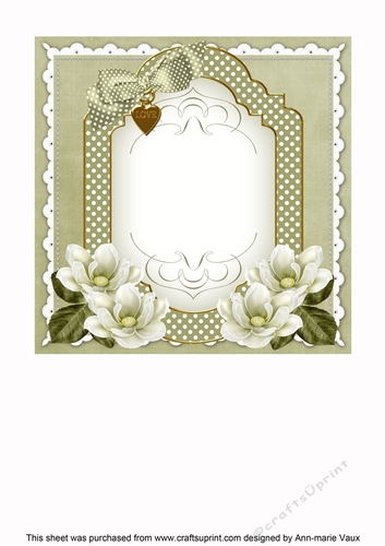 Olive Magnolia Fancy Floral 7inch Insert Panel