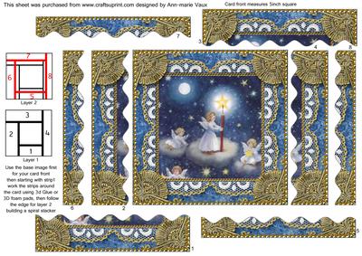 Angels Lite Sky Spiral Wavy Edge Stacker Card Front