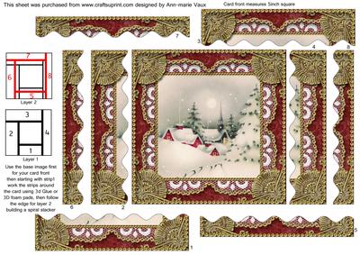 Christmas Village 1 Spiral Wavy Edge Stacker Card Front
