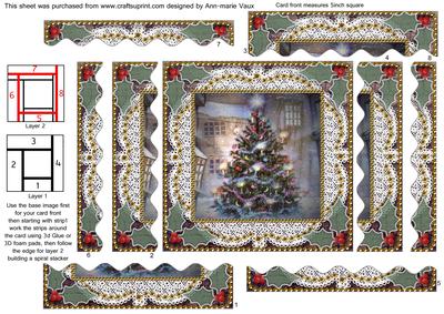 How My Tree Looks Spiral Wavy Edge Stacker Card Front