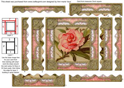 Pink Peony 2 Spiral Wavy Edge Stacker Card Front