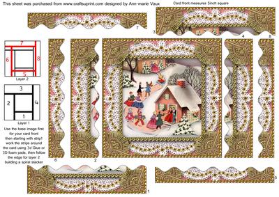 Party House 2 Spiral Wavy Edge Stacker Card Front