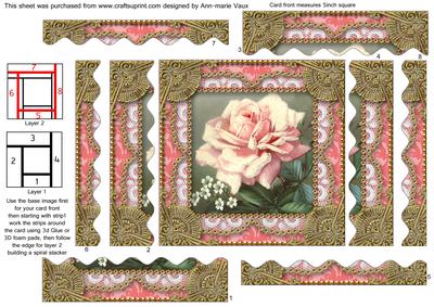 Pink Roses 2 Spiral Wavy Edge Stacker Card Front