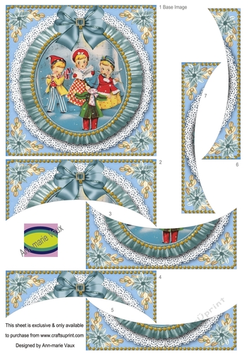 Carol Singers Blue Ruffle 5in Centre O Stacker