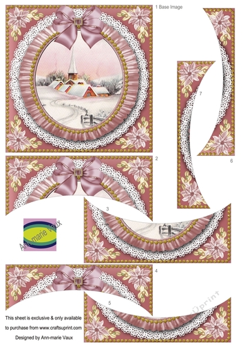Village Church Pink Ruffle 5in Centre O Stacker