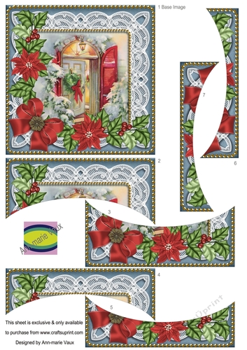Christmas Door Poinsettia 5in Centre O Stacker