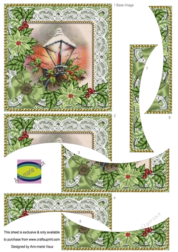 Christmas Lantern Poinsettia 5in Centre O Stacker
