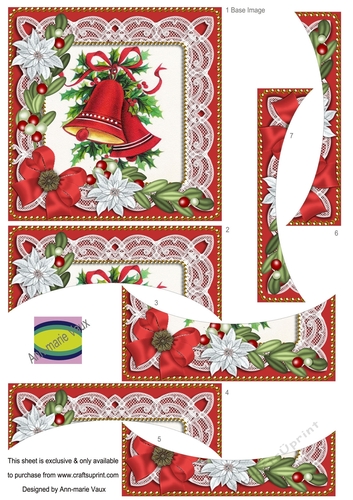 Christmas Bells Red Poinsettia 5in Centre O Stacker