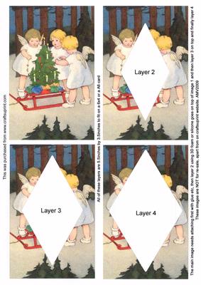 Angel Playing with Christmas Tree Easy Tunnel Sheet