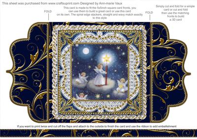 Angels Lit Sky 1 Lace Bracket Wrap Card