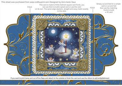 Angels Lit Sky 2 Lace Bracket Wrap Card