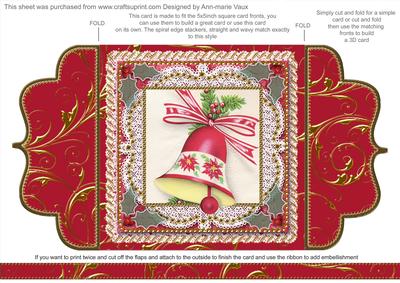 Christmas Bell 1 Lace Bracket Wrap Card