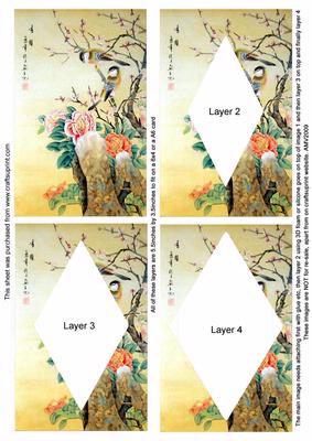 Oriental Birds 1 Easy Diamond Tunnel Sheet