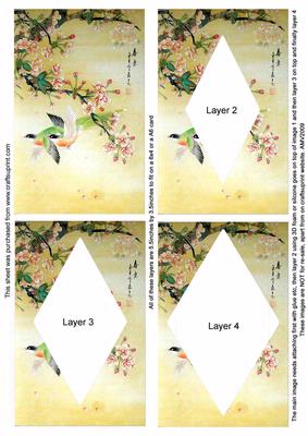 Oriental Birds 2 Easy Diamond Tunnel Sheet