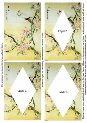 Oriental Birds 3 Easy Diamond Tunnel Sheet