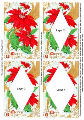Christmas Poinsettia Easy Diamond Tunnel Sheet