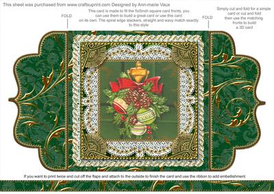 Christmas Door Knocker 1 Lace Bracket Wrap Card