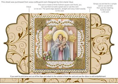 Mary and Baby Jesus 1 Lace Bracket Wrap Card