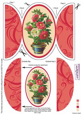 Vase of Flowers Round Gatefold Card & Topper