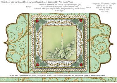 Pastel Poinsettia 1 Lace Bracket Wrap Card