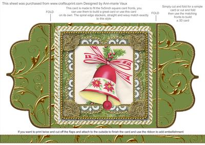 Christmas Bell 2 Lace Bracket Wrap Card