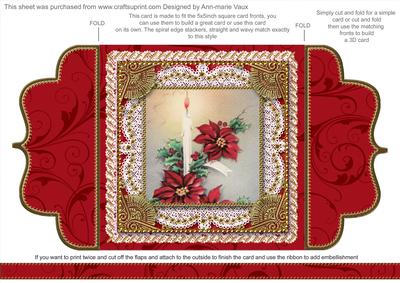 Christmas Candle 1a Lace Bracket Wrap Card