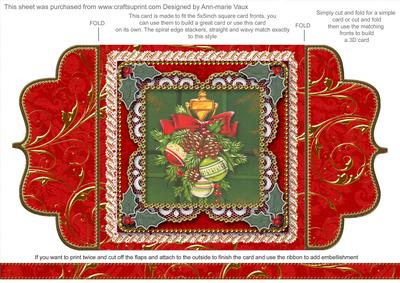 Christmas Knocker 2 Lace Bracket Wrap Card