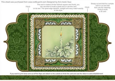 Pastel Poinsettia 2 Lace Bracket Wrap Card