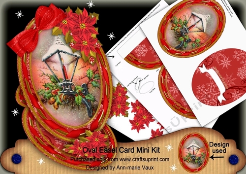 Christmas Lantern Oval Easel Card Mini Kit