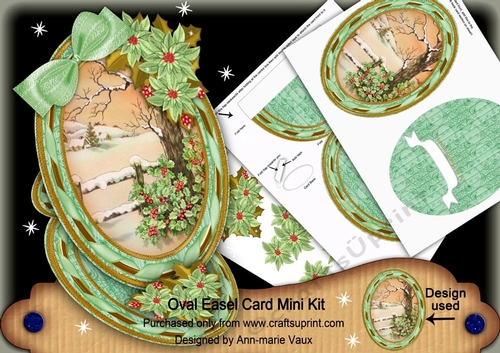 Winters Tale Oval Easel Card Mini Kit