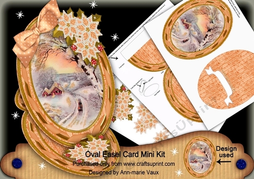 Winter Sunset Oval Easel Card Mini Kit