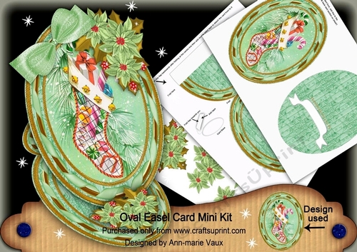 Christmas Stocking Oval Easel Card Mini Kit