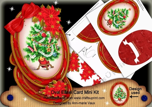 Christmas Tree Oval Easel Card Mini Kit