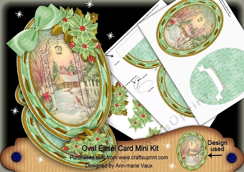 Winter Garden Oval Easel Card Mini Kit