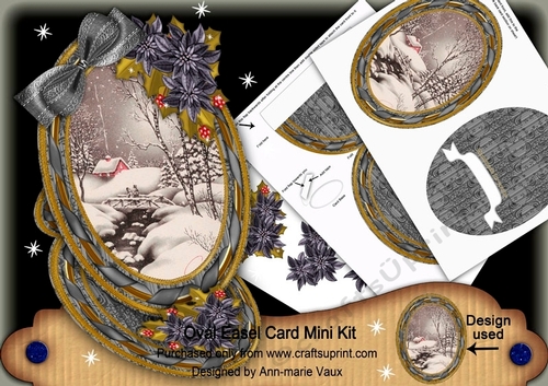 Winter Walk Oval Easel Card Mini Kit