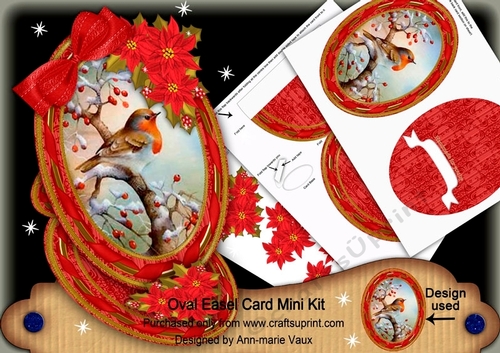 Red Robin Oval Easel Card Mini Kit