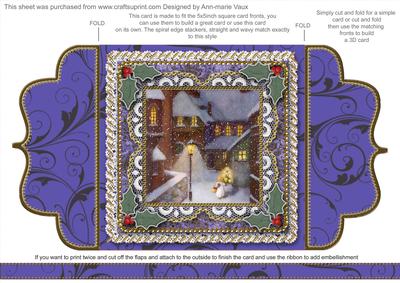 Christmas Village Angel Lace Bracket Wrap Card