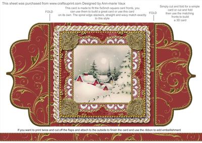 Christmas Village Lace Bracket Wrap Card