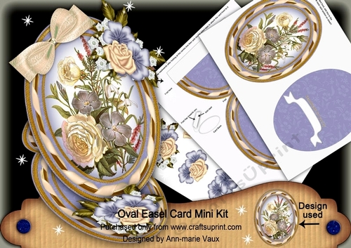 Blue Blossom Oval Easel Card Mini Kit