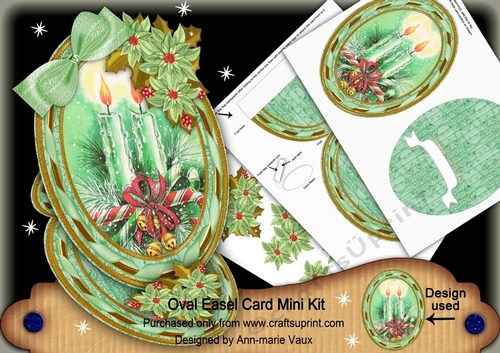 Christmas Candle Duo Oval Easel Card Mini Kit