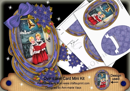 Christmas Choirboys Oval Easel Card Mini Kit