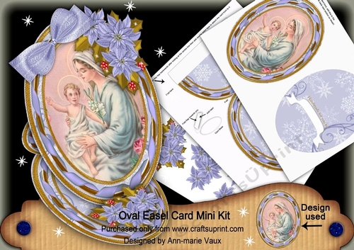 Christmas Mother Mary Oval Easel Card Mini Kit