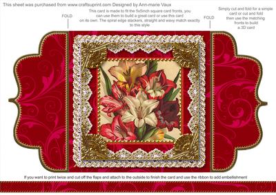 Colourful Lillies Lace Bracket Wrap Card